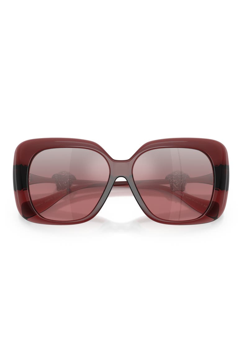 57mm Square Sunglasses, Alternate, color, RED / PINK MIRROR SILVER