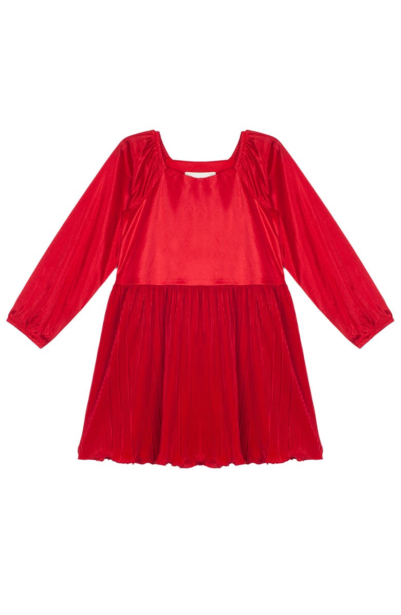 Isobella & Chloe Merry 'n Bright Velvet Dress, Main, color, Red