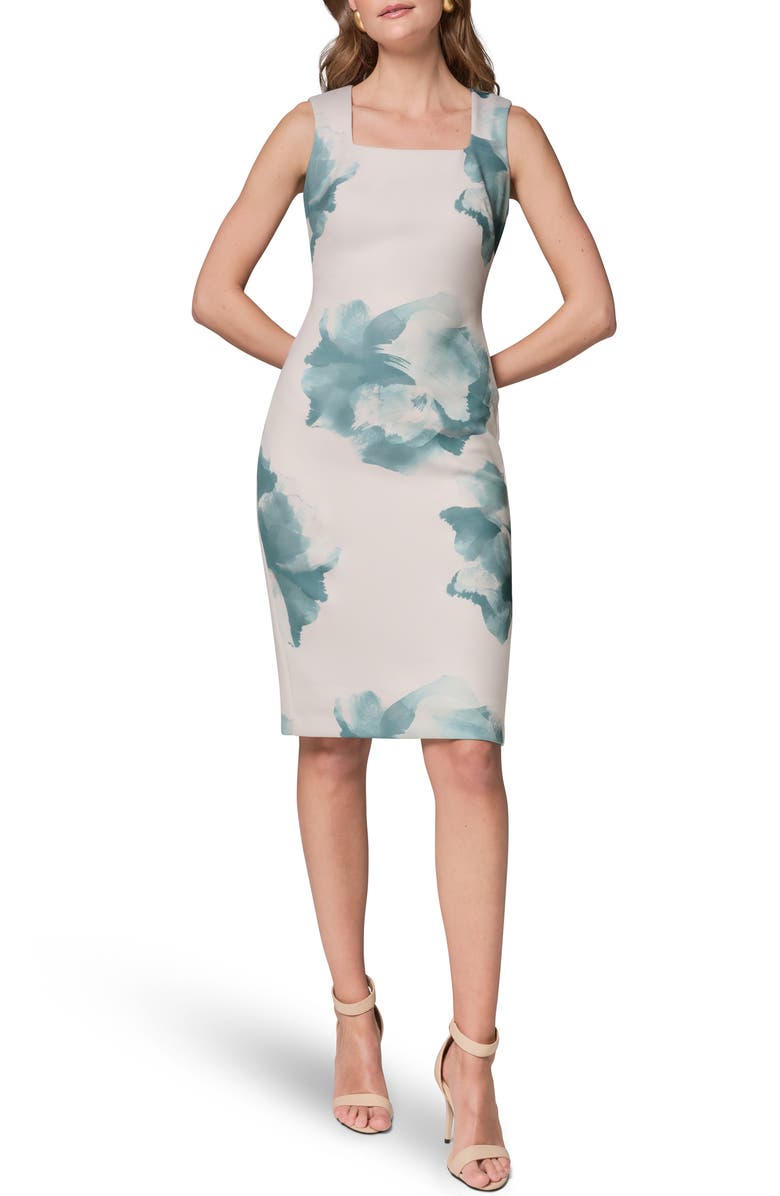 Donna Karan New York Sleeveless Sheath Dress, Main, color, Watrlily Multi