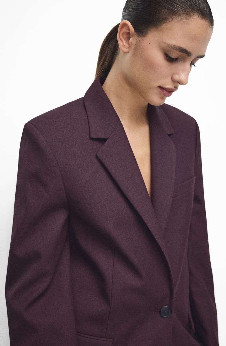 MANGO Hidra Notch Lapel Jacket, Alternate, color, Wine