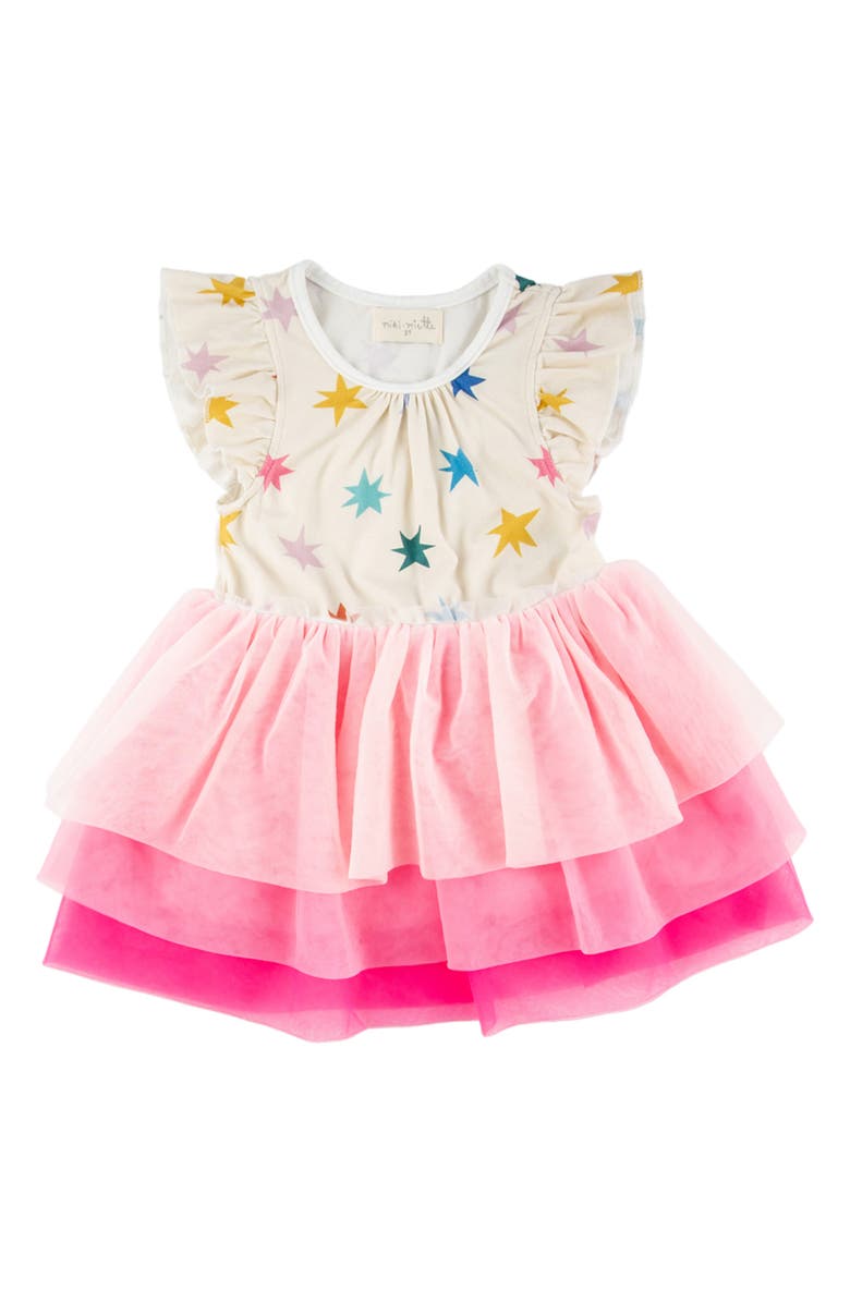 Miki Miette Clementine Star Print Tulle Dress, Main, color, 