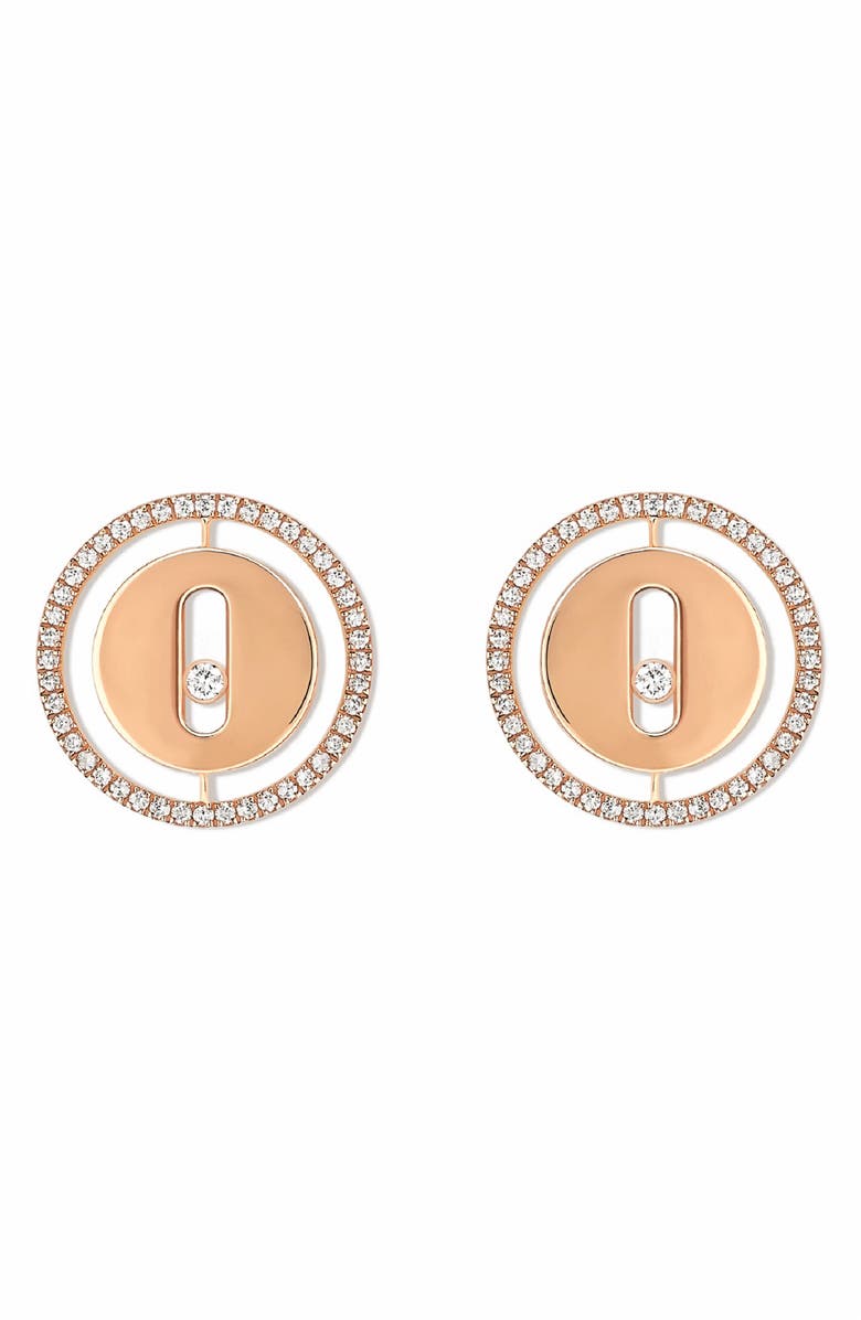 Messika Lucky Move Diamond Stud Earrings, Main, color, Rose Gold