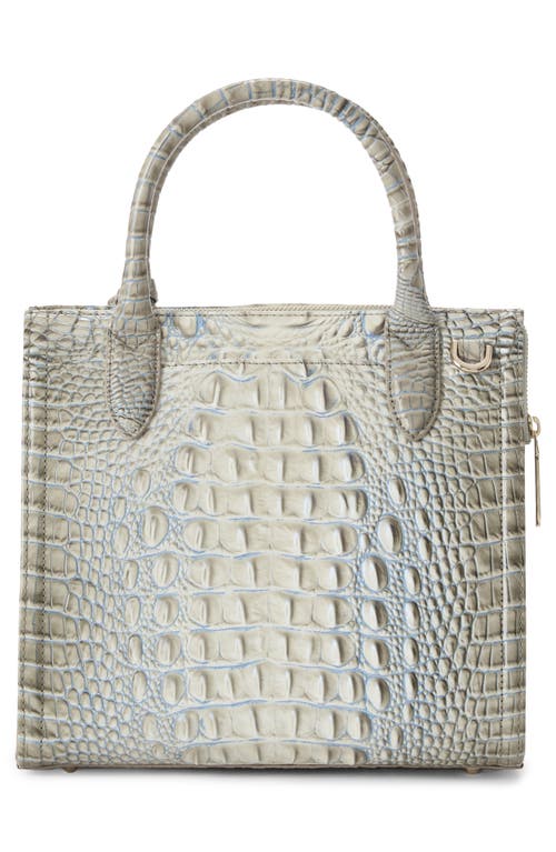 Brahmin Caroline Croc Embossed Leather Satchel In Gray