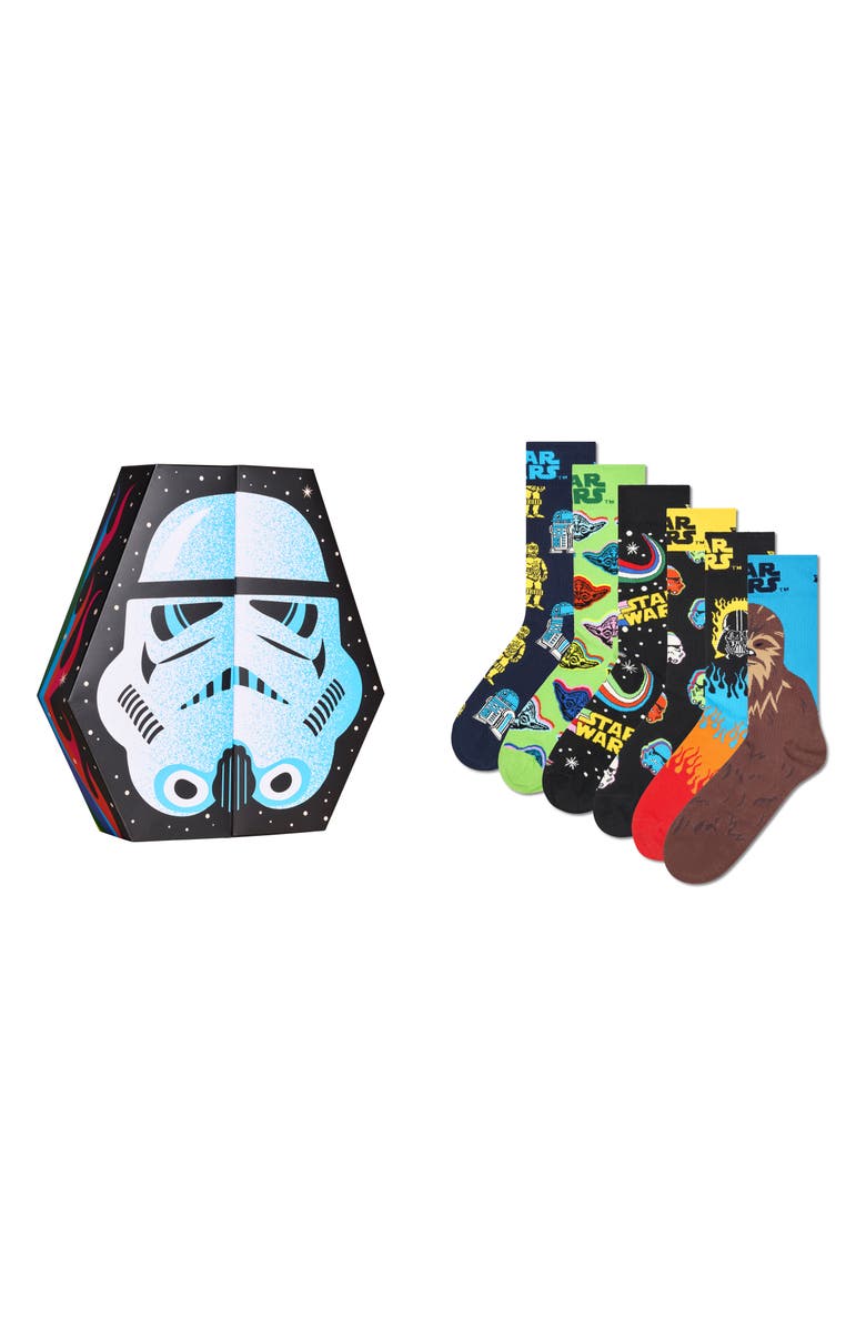 Happy Socks Assorted 6-Pack Star Wars Socks Gift Box, Main, color, White