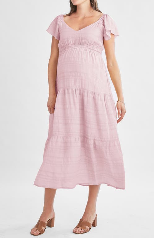 Angel Maternity Baby Shower Ruffle Sleeve Maternity Dress