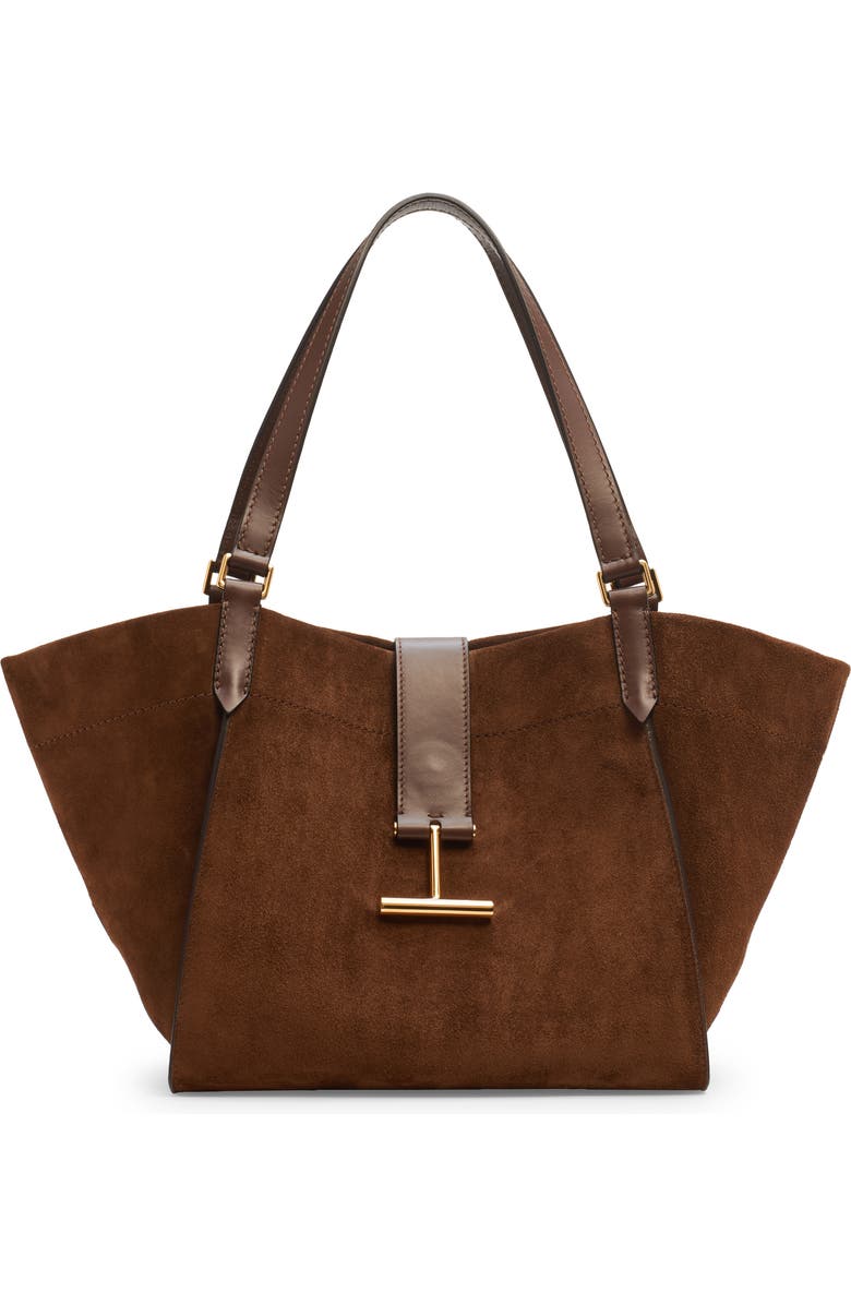 TOM FORD Medium Tara Suede Tote, Alternate, color,