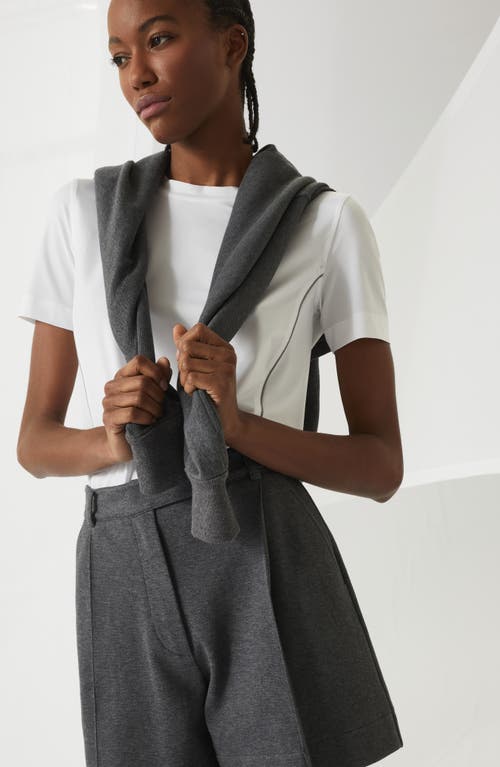 Brunello Cucinelli Techno Jersey Embellished T-shirt In White