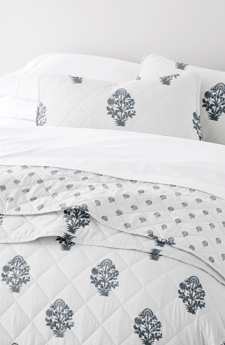 HOMESPUN Pattern Reversible Quilt & Sham Set, Alternate, color, Dusk Blue