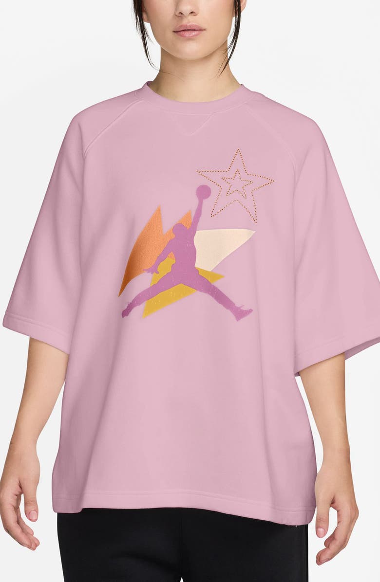 Jordan Brooklyn Fleece French Terry Oversize T-Shirt, Main, color, 676 Icdcmn