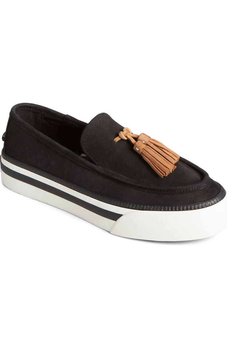 Sperry Sea Sailor Tassel Platform Loafer Sneaker, Main, color, Black