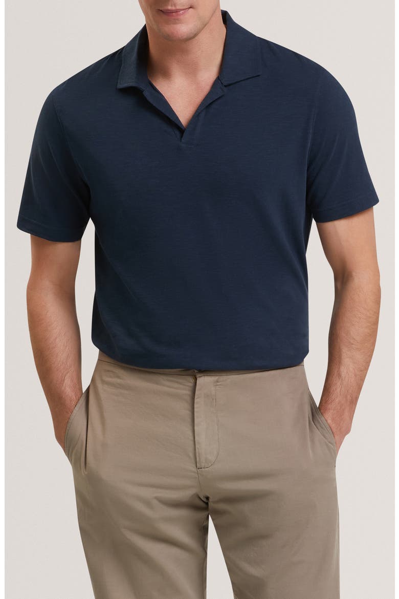 Anito Cotton & Linen Polo, Main, color, NAVY