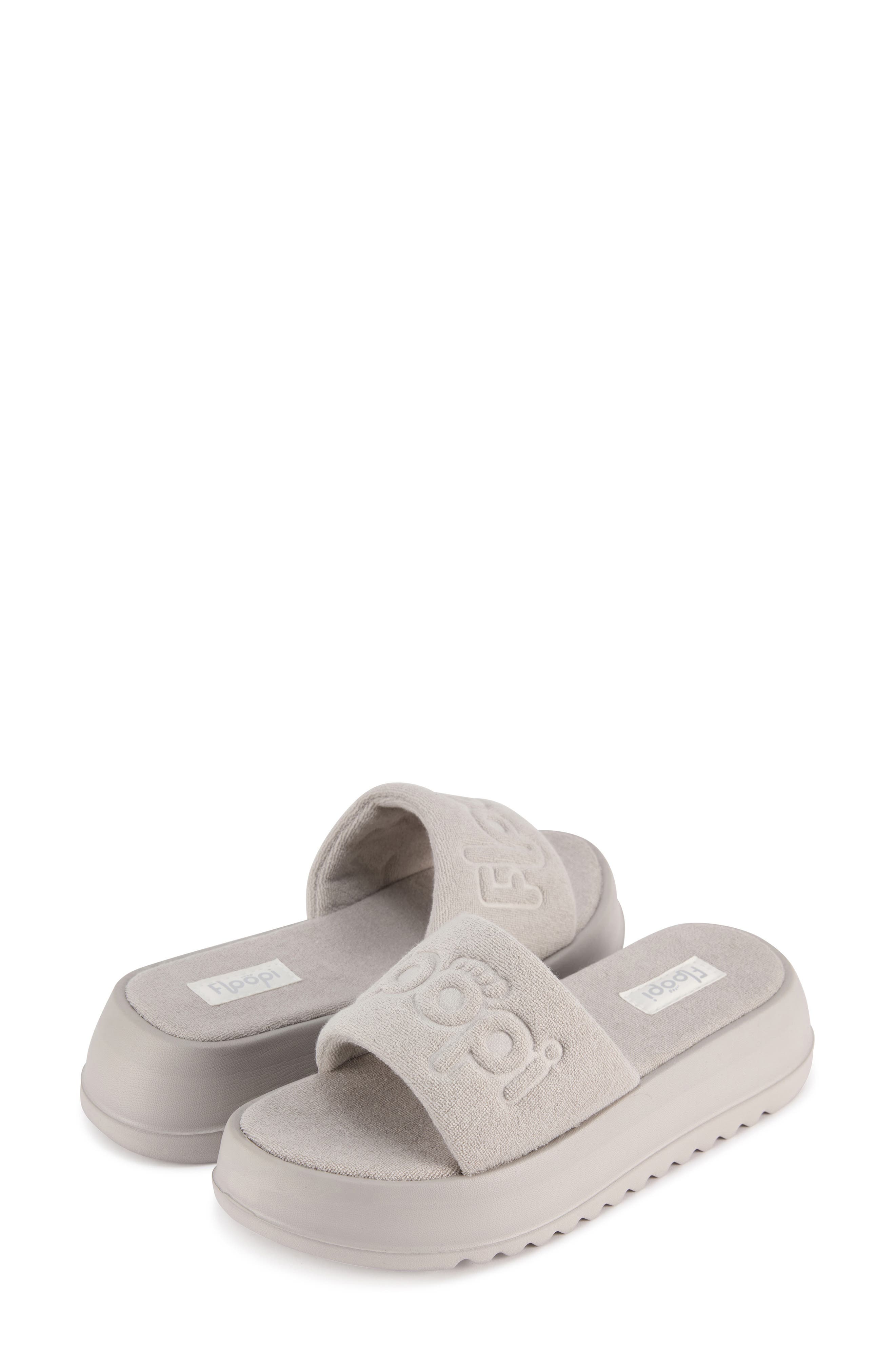 FLOOPI Terry Platform Slide Sandal, Alternate, color, Grey