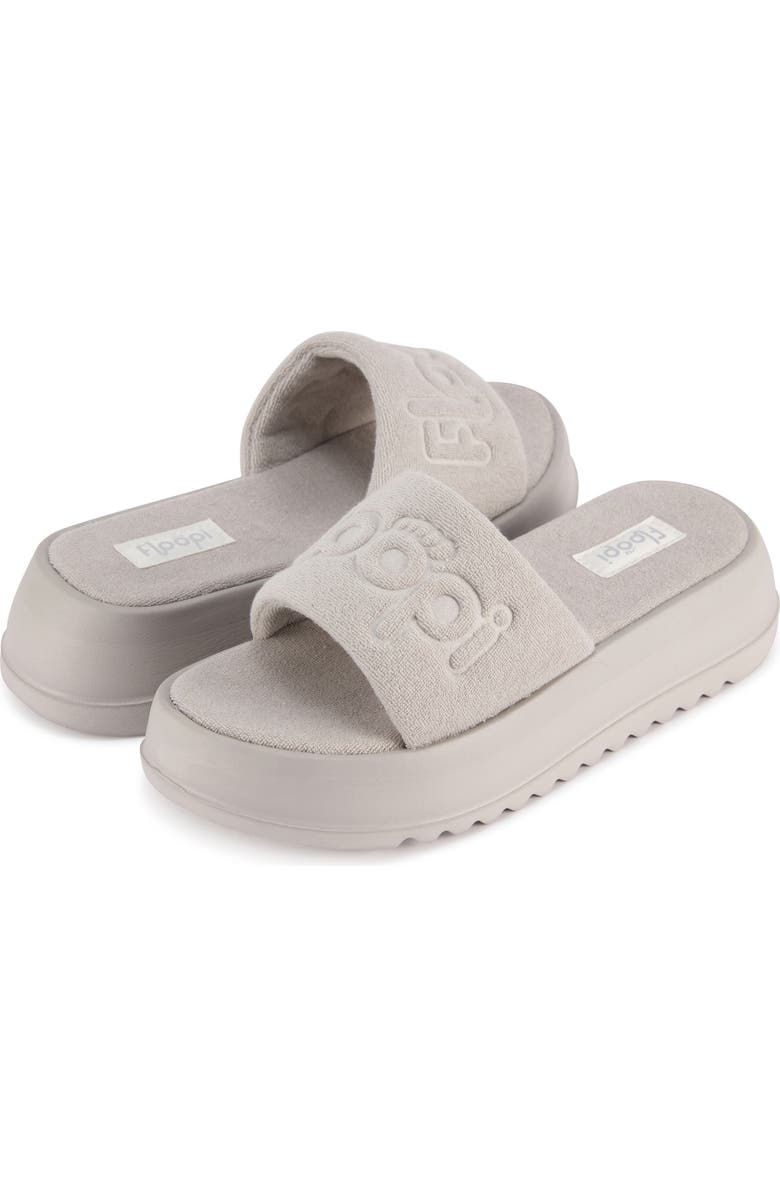 FLOOPI Terry Platform Slide Sandal, Alternate, color, Grey