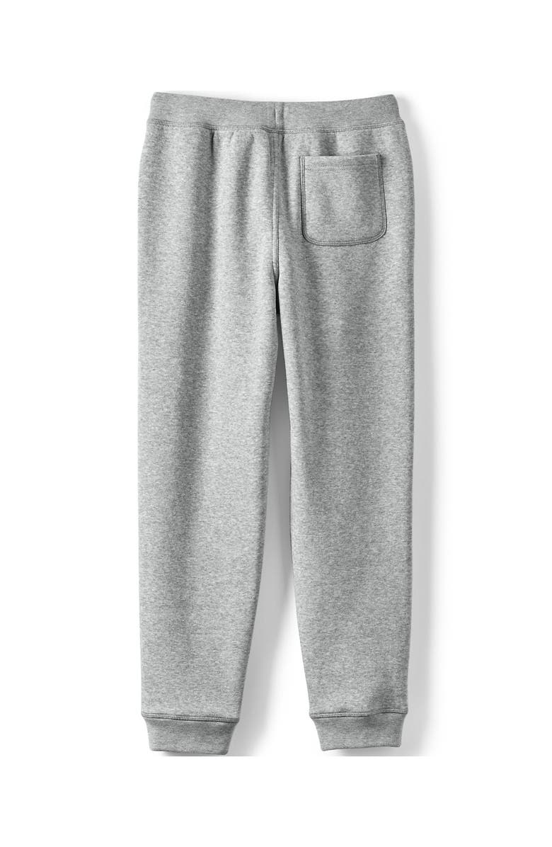 Lands' End Kids Iron Knee Fleece Jogger Sweatpants, Alternate, color, Gray Heather