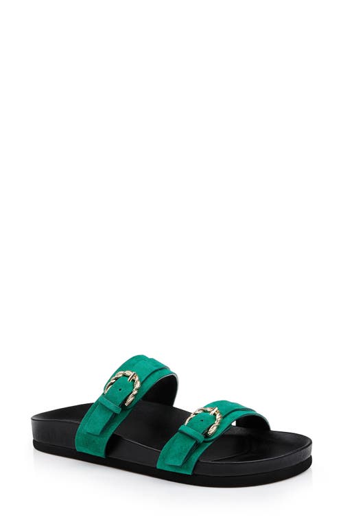 L Agence L'agence Gaelle Slide Sandal In Green Suede