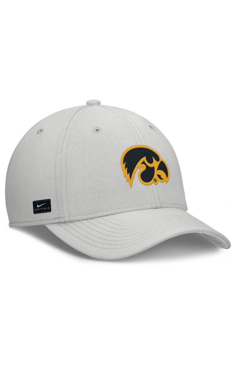 Nike Men's Nike  Gray Iowa Hawkeyes Rise Practice Performance Adjustable Hat, Alternate, color, 