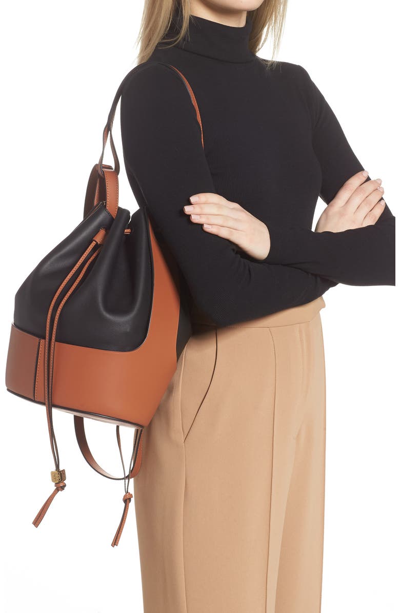 Loewe Balloon Colorblock Leather Bucket Bag, Alternate, color,