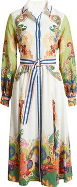 Elie Tahari The Ester Belt Long Sleeve Shirtdress