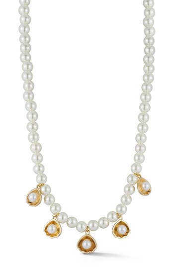 Chloe & Madison Chloe And Madison Faux Pearl Necklace In Gold/multicolor Pearl