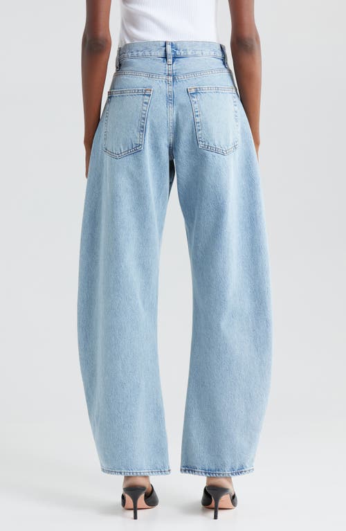 Frame The Bubble High Rise Barrel Leg Jeans In Blue