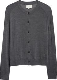 LOULOU DE SAISON Kita Fine Knit Cashmere Crewneck Cardigan