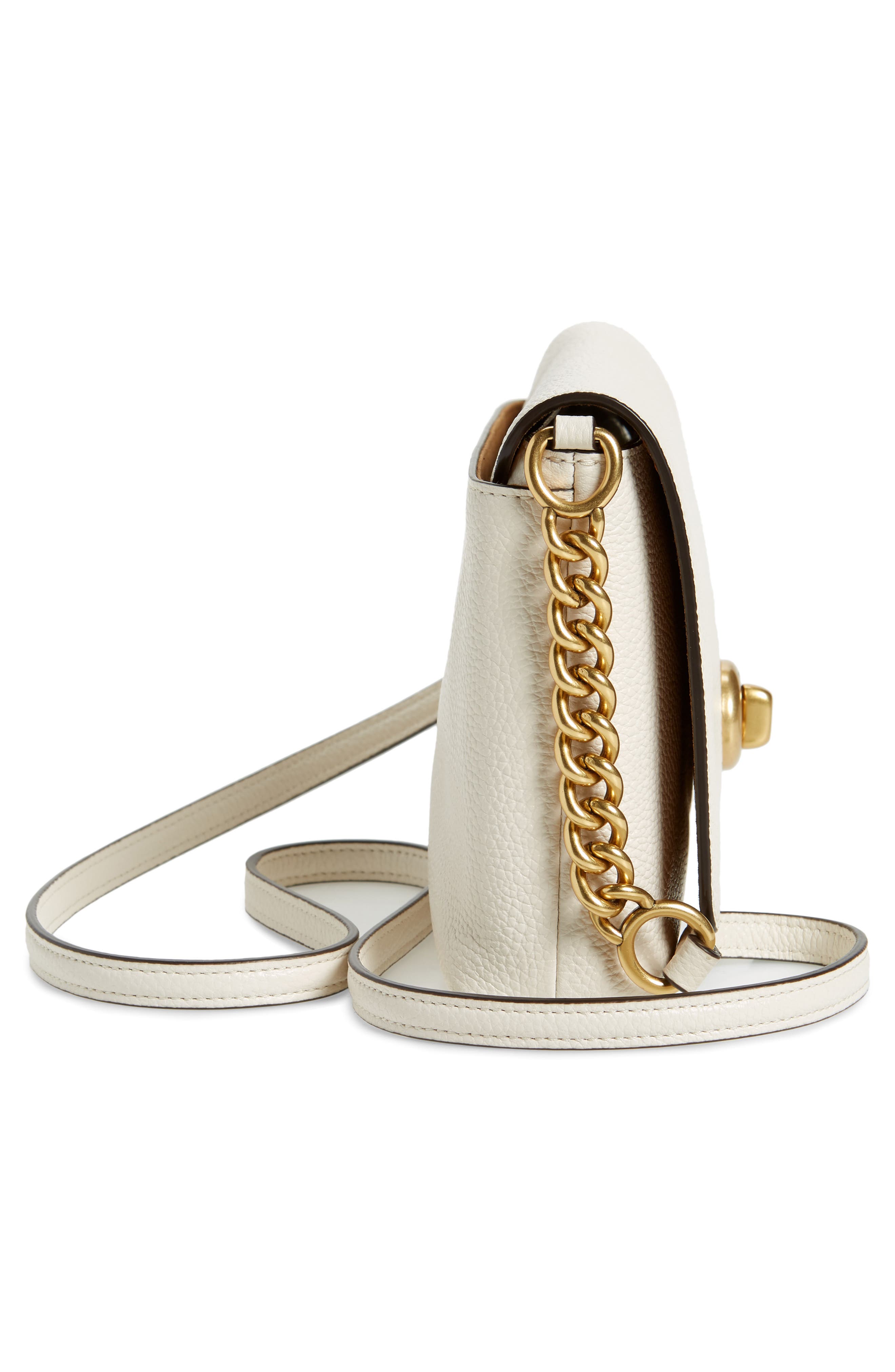 Crosstown X Leather Crossbody Bag, Alternate, color, BRASS/ CHALK