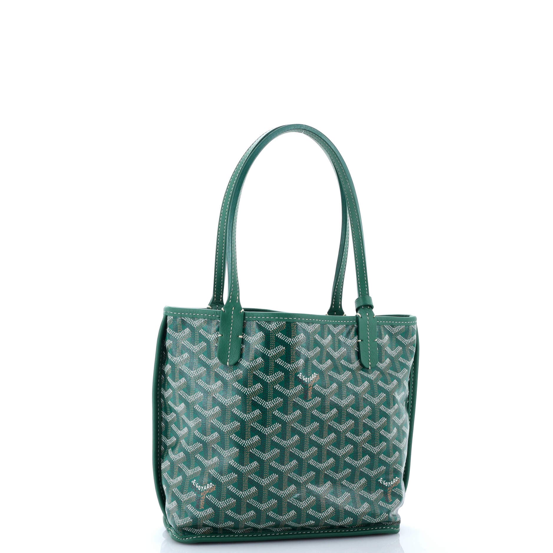 Pre-Owned Goyard Anjou Reversible Tote Coated Canvas Mini, Alternate, color, Green