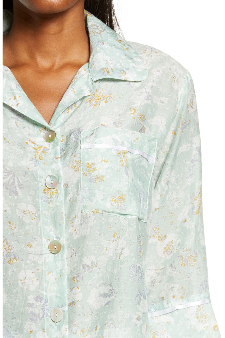 Louis Cotton & Silk Crop Pajamas, Alternate, color, MINT