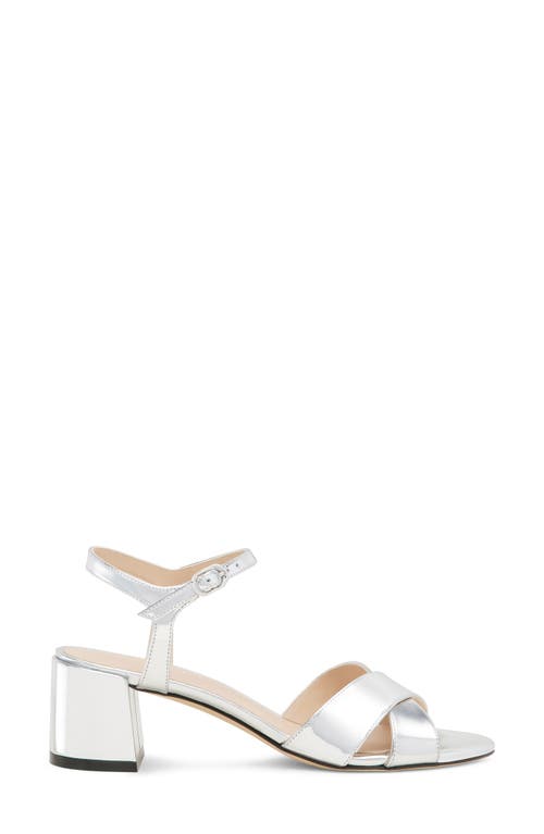 Stuart Weitzman Dayna Metallic Crisscross Ankle-strap Sandals In Silver