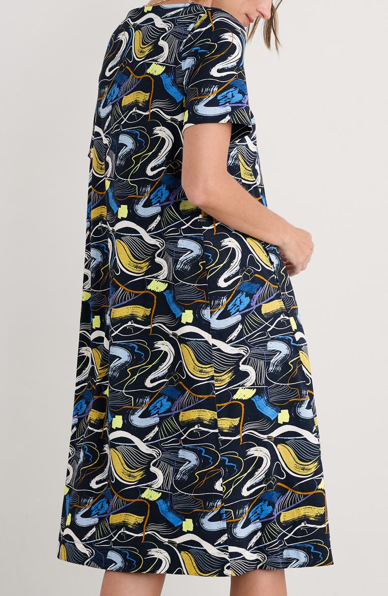 Seasalt Cornwall Pipers Short Sleeve Organic Cotton A-Line Dress, Alternate, color, Porthmeor Sketch Maritime