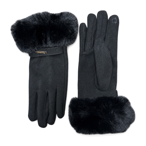 Women's Touchscreen Gloves wih Faux Fur Cuff