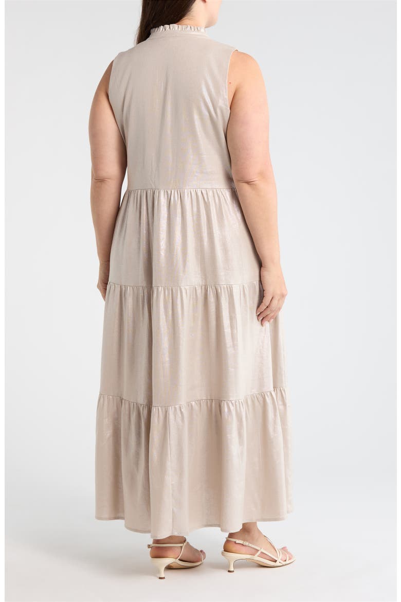 Linen Blend Tiered Maxi Dress, Alternate, color, NEUTRAL