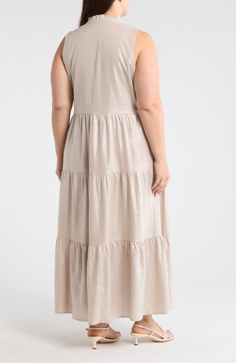 Vince Camuto Linen Blend Tiered Maxi Dress, Alternate, color, Neutral