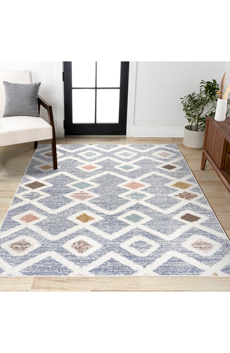 JONATHAN Y Monique Trellis High-Low Area Rug, Alternate, color, Multi/Gray