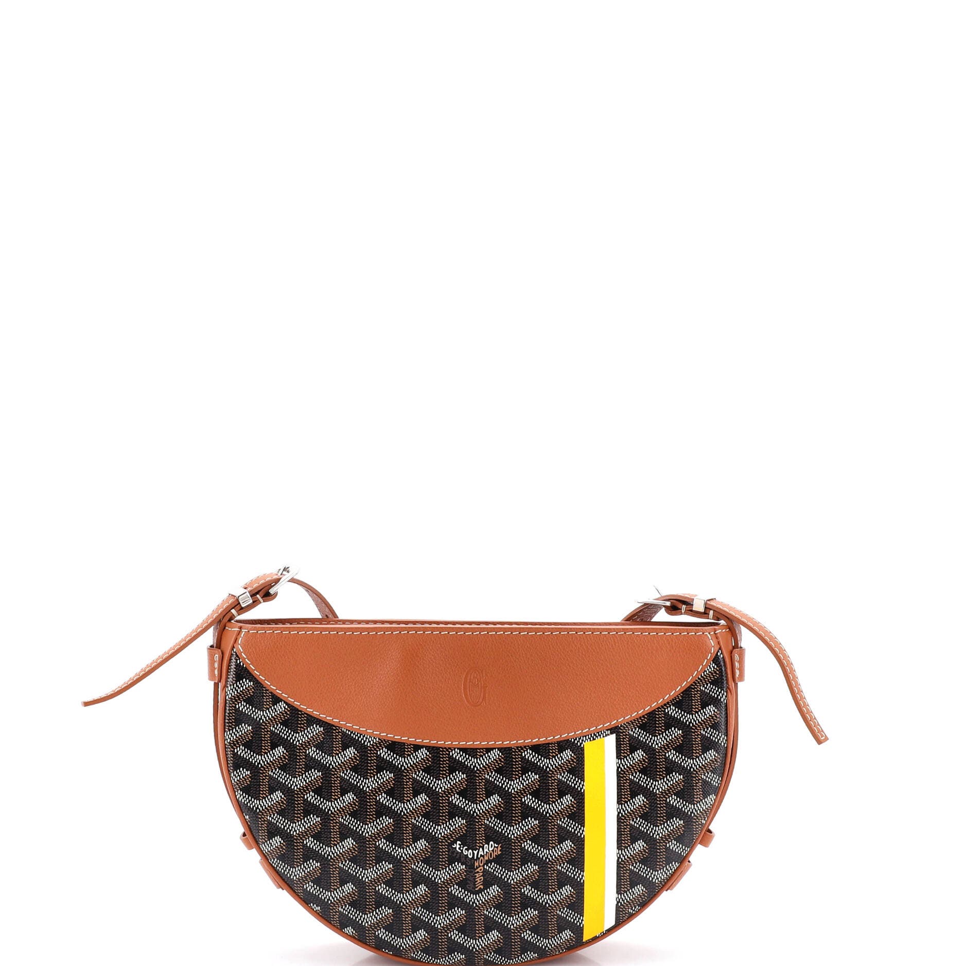 Pre-Owned Goyard Hirondelle Shoulder Bag Coated Canvas and Leather, Alternate, color, Brown