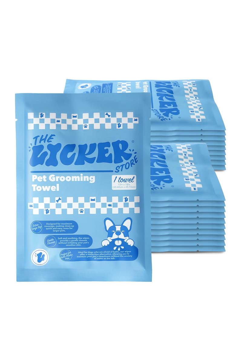 The Licker Store Dog Bath and Grooming Towels - Soft & Ultra-Absorbent, Main, color, 20 Count