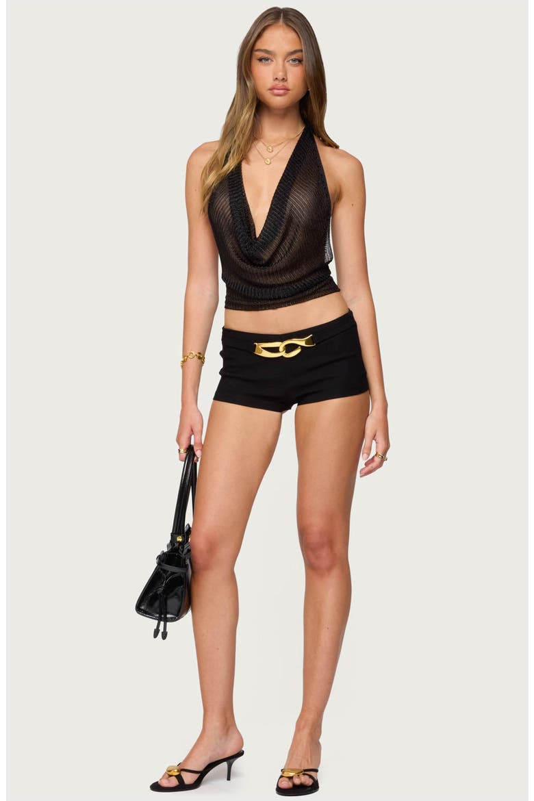Belted Micro Shorts, Alternate, color, BLACK