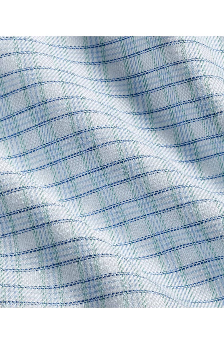 David Donahue Trim Fit Check Cotton Dobby Dress Shirt, Alternate, color, White/ Pistachio