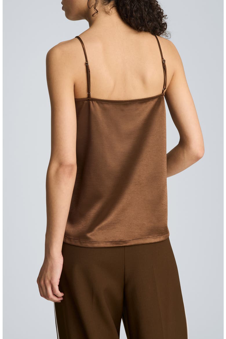 Lace Trim Satin Camisole, Alternate, color, BRUNETTE