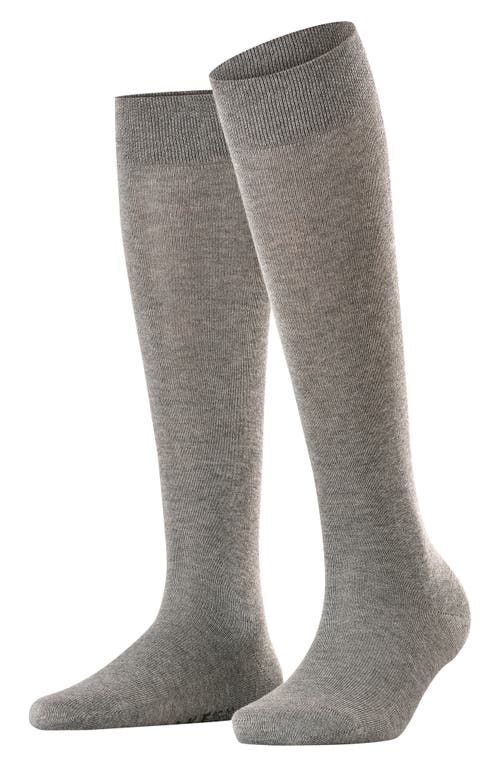 Falke Sensitive London Cotton Blend Knee High Socks In Light Grey Melange