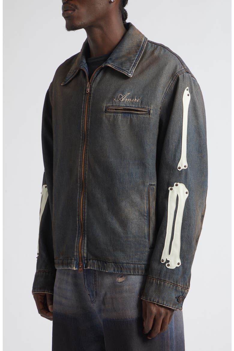 Bones Denim Jacket, Alternate, color, DARK DUST