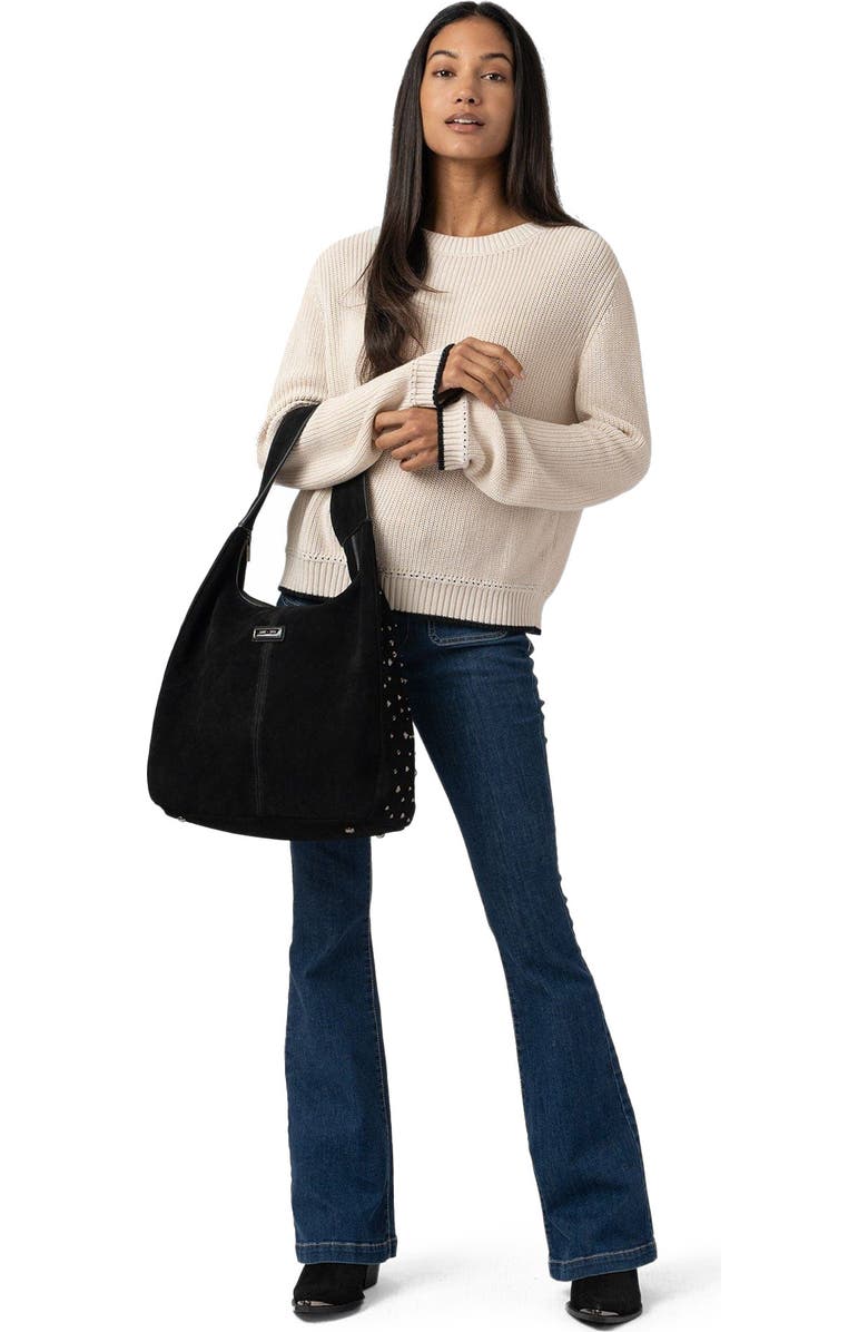 Saint + Sofia Margot Hobo Shoulder Bag, Alternate, color, Black