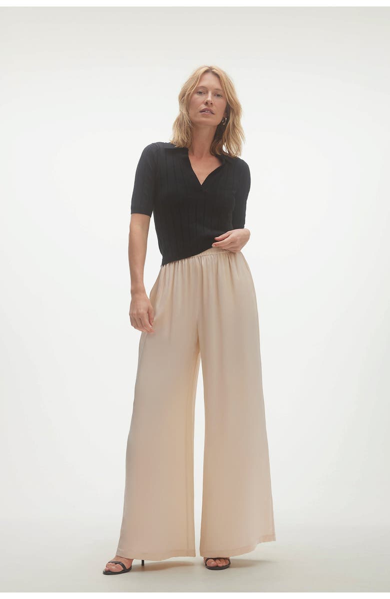 NAKED CASHMERE Blaire Ribbed Polo, Main, color, Black