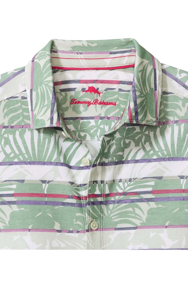 Tommy Bahama Maldano Stripe Camp Shirt, Alternate, color, Tropical Fern