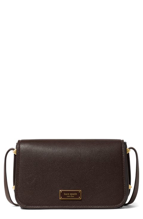small liv pebble leather flap crossbody bag