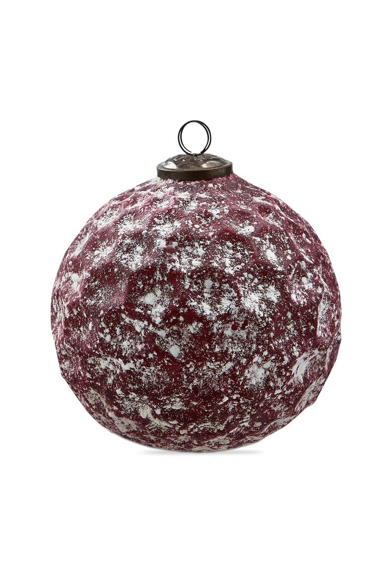 Antiqued Honeycomb Glass Ornament Red - Elegant Christmas Decor, Main, color, Red