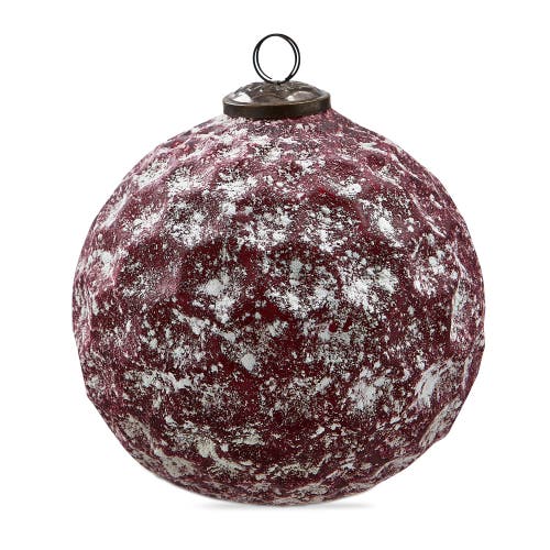 Tag Antiqued Honeycomb Glass Ornament Red In Red