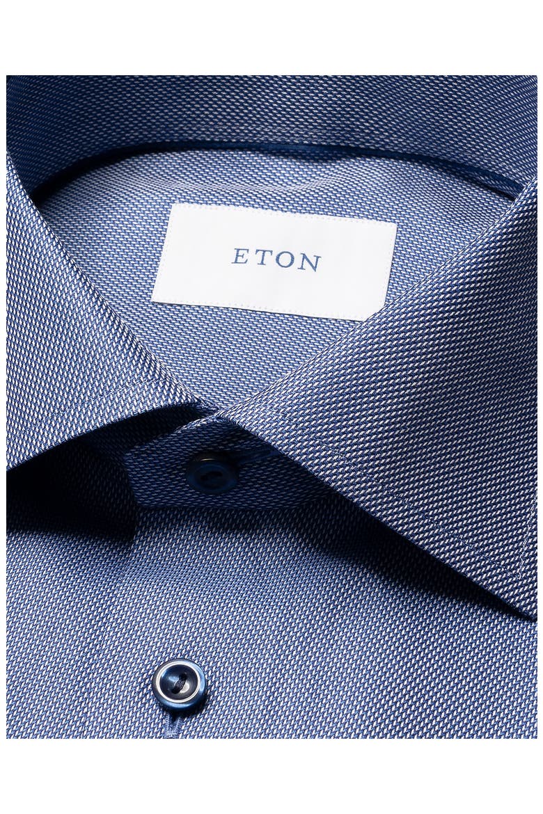 Slim Fit Textured Cotton Dress Shirt, Alternate, color, DARK BLUE