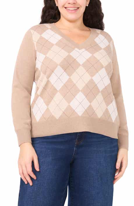 Halogen® Argyle V-Neck Sweater