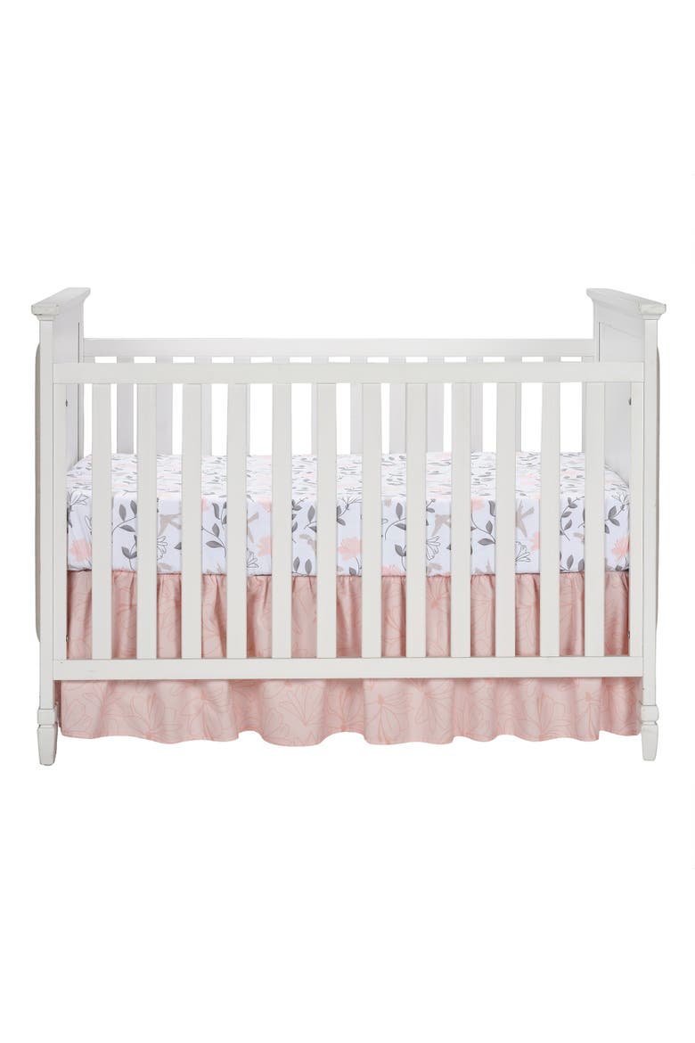 Petals Floral 100% Cotton Fitted Crib/Toddler Sheet, Alternate, color, White